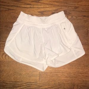 White Lululemon Tracker Shorts 4”